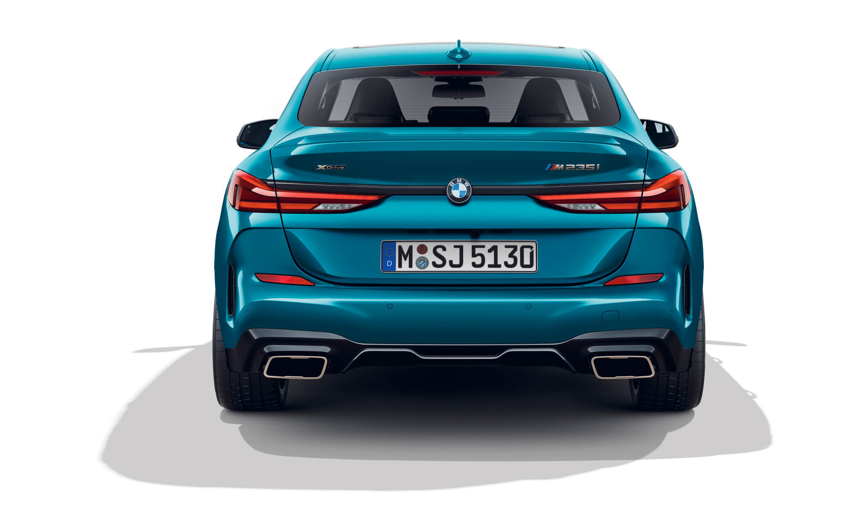 BMW M235i Blau Heckansicht